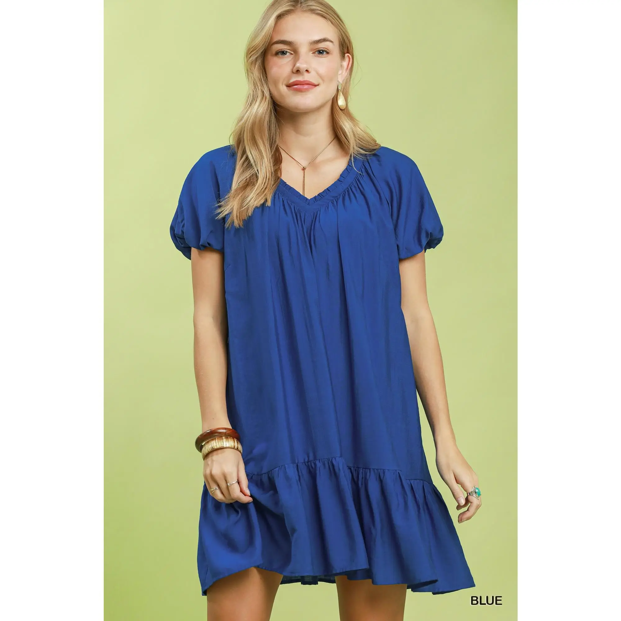 Umgee Ruffle Hem Shift Mini Dress
