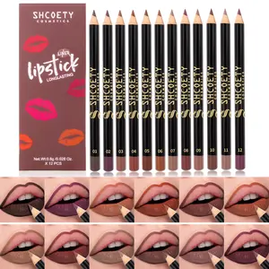 12 Pcs Lip Liner Set Nude Shades, Smooth Creamy Texture with Matte Finish, Long-Lasting Smudge-Resistant Lip Pencils for Precise Lip Contour, Easy to Blend and Layer for Everyday and Professional Makeup.