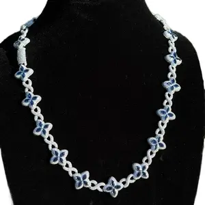 925 Silver Trebol infinity chain cz stone Statement Necklace Jewellery Pendant