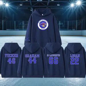 Custom Briar University Hawks Embroidered Sweatshirt, Graham Di Laurentis Logan Tucker Hockey Romance