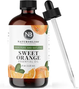 NaturoBliss Sweet Orange Essential Oil (4oz) – Pure, Natural & Plant‑Based Herbal wellness for Healthy Lifestyle, Skin Care, Hair Growth & Aromatherapy. Perfect for diffusers, massage oils,  fragrance