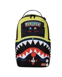 Sprayground Pac-Man Arcade DLXR Backpack Multicolor  Unisex Retro Arcade Vibes Bold Graphics Spacious Main Pocket Padded Straps