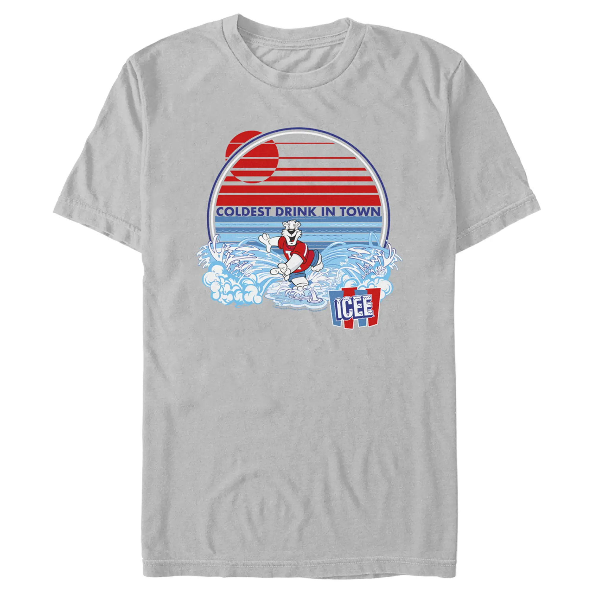 Men's ICEE Coldest Drink in Town Surfing Bear T-Shirt