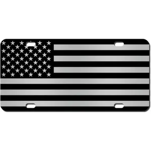 American Flag Novelty License Plate – Brushed Aluminum Tactical USA Flag Front Tag – 6" x 12" High-Durability ACM Metal for Cars, Trucks & Home Decor