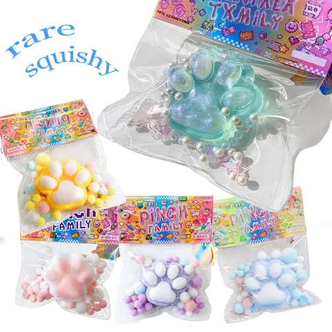 Rare Cute Soft Squishy Cat Paw Squeeze Toy, Ideal for Stress Relief & Fidgeting, Perfect Desk Companion, Fun Squishy Fidget Accessories, Stress Relieving Accessory