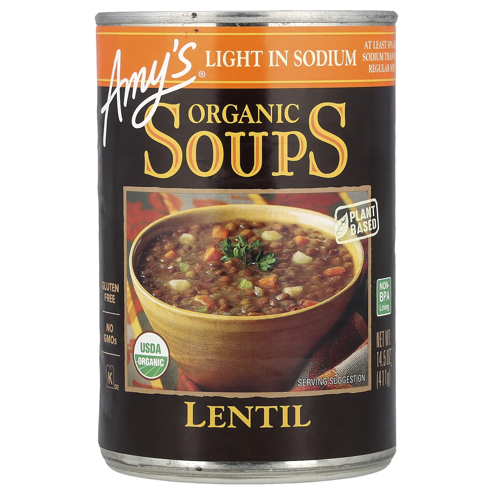 Amy's Organic Soups, Lentil, Light in Sodium, 14.5 oz (411 g)