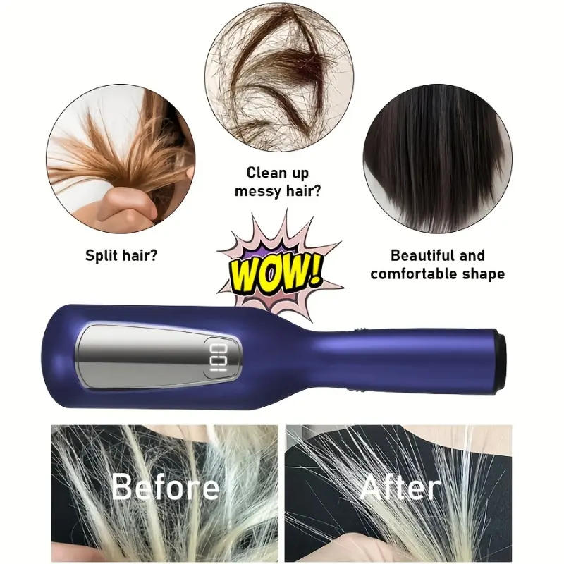 5-in-1 Multi-Functional Hair Trimmer with Detachable & Washable Heads - USB-Powered Cordless Operation, 2-in-1 Design (Light Pink/Purple) | Wet/Dry Use, Ergonomic Grip, LCD Display & Speed Control | Travel-Friendly Hair Care System, Portabl
