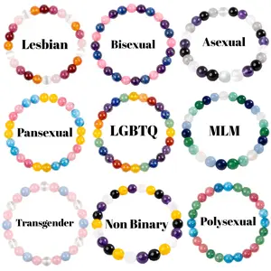 Pride Crystal Beaded Bracelet - LGBTQ – Natural Rainbow Gemstones for Love & Support – Unisex Chakra Healing Jewelry, Perfect for Pride Month, Daily Wear, Parties & Weddings Emotional Balance Empowerment