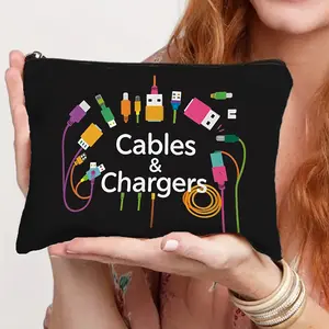 New Colorful Makeup Electronic Travel Organizer Bag, Anti-Allergy Polyester Fiber Cable Charger Design, Tech Lover Gift, Durable Pouch