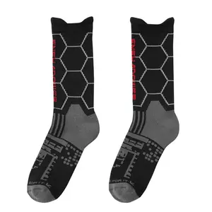 Nsock1 Niepce Grey and Black Cyberpunk Alien Graphic Socks
