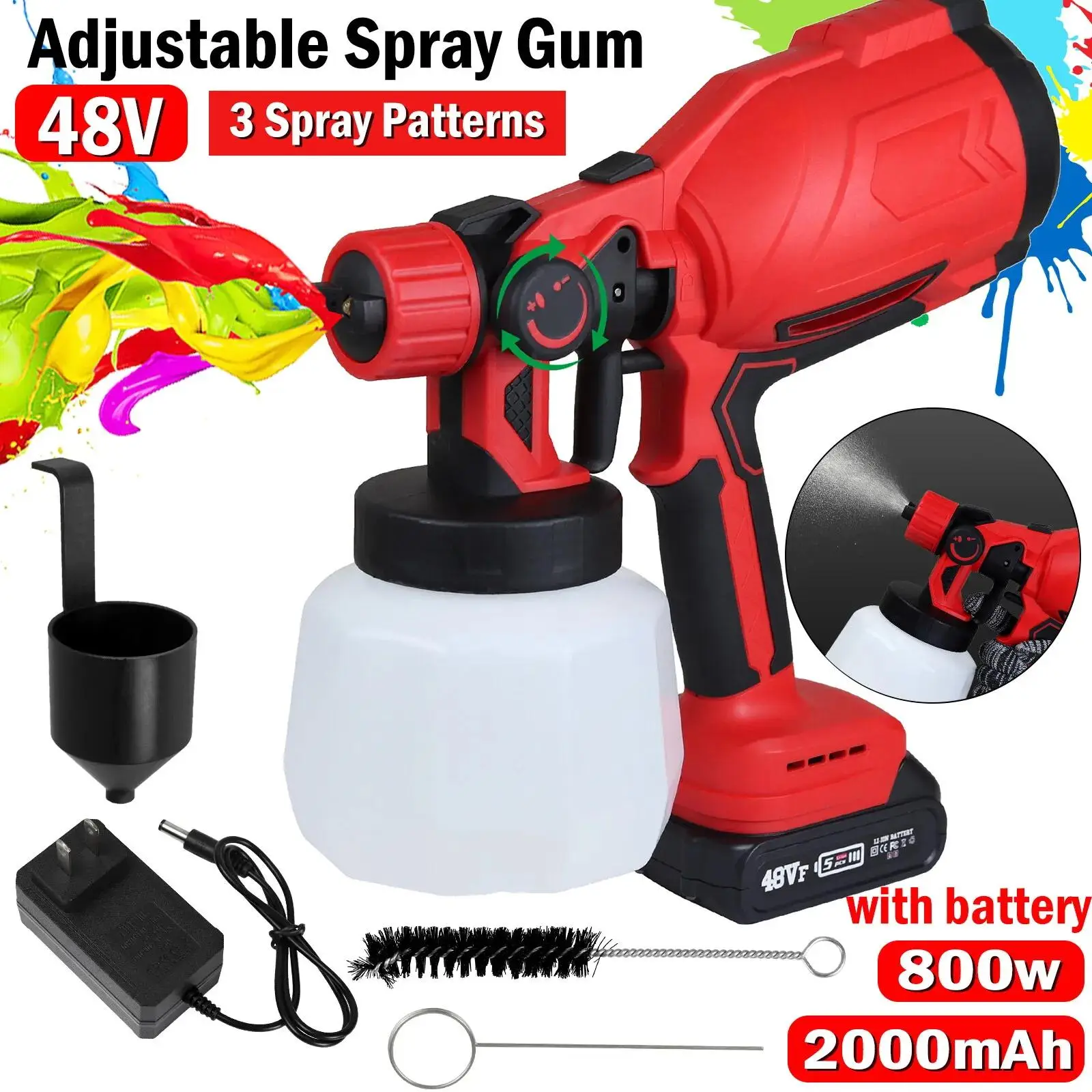 Electric Airless HVLP Spray - High Pressure Cordless Paint Sprayer with Battery