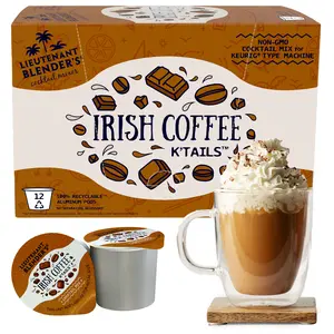 Lt. Blender's Irish Coffee K'Tails Single Pod Drink Mix - Cocktail or Mocktail Mix -  K-Cup Compatible or Mix by Hand - Gluten Free - 12ct Pack