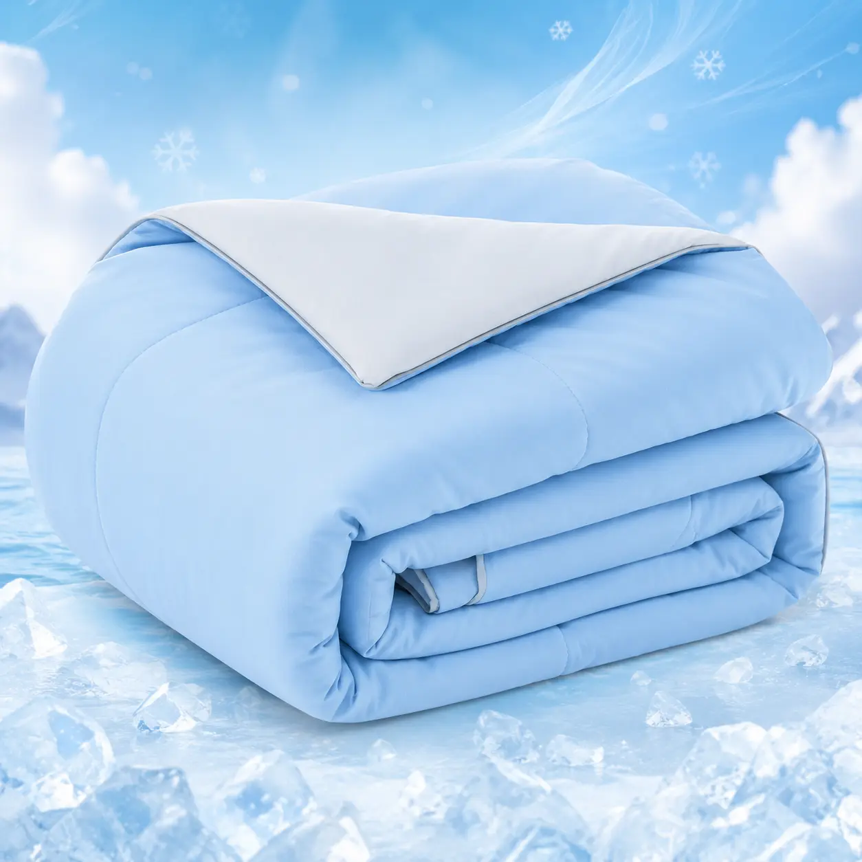 JOLLYVOGUE Bamboo-Derived Rayon Ice Cream Cooling Blanket - Oversized, Skin-Friendly, High-Density, Breathable, Comfy Bedding, Teen Bedroom Accessory, Machine Washable, Ideal for Hot Sleepers & Summer Use, Lightweight