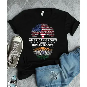 Indian Roots American Grown Shirt, India Shirts, Indian Roots Shirt, India Heritage Shirt, India Flag Pride Gift TShirt
