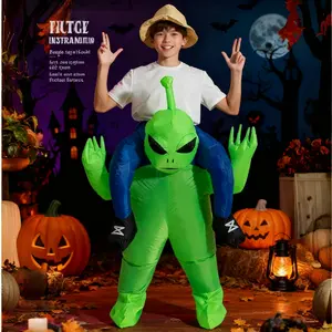 Halloween Costume for Kids, Dress Up Costume, Inflatable Alien Rider Suit, Party for Boys & Girls, Height Suggested 110cm-130cm