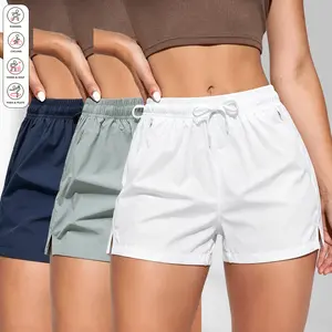 3-pack new spring/summer women’s bottoms: stylish solid-color shorts that make legs look longer; casual home wear with light athletic style and a distinctive street look; elastic waistband and side pockets; lightweight summer style suitable for everyday c