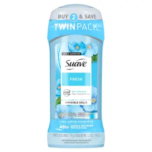 Suave Antiperspirant Deodorant for Women, 48Hr Protection, Fresh, 2.6 Oz Twin Pack Suave Brands Company LLC