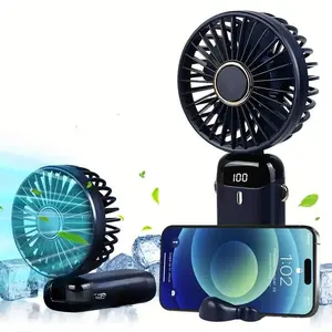 Portable Mini Fan, Foldable Personal Fan with Digital Display, 90° Rotatable Cooling Fan for Home Office Travel