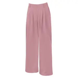 Women's High Waisted Wide Leg Work Pants with Pockets, Stretch Waffle Business Casual Pants, Comfortable Office Trousers