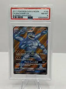 2017 Pokemon Sun & Moon Burning Shadows 135/147 FA Machamp GX PSA 8