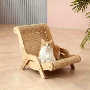 Durable Cat Scratching Post, Sisal Material, Anti-Slip Base, Pet Toy & Bed, Self-Cleaning Kitty Lounge Chair, Ideal Gift for Cats