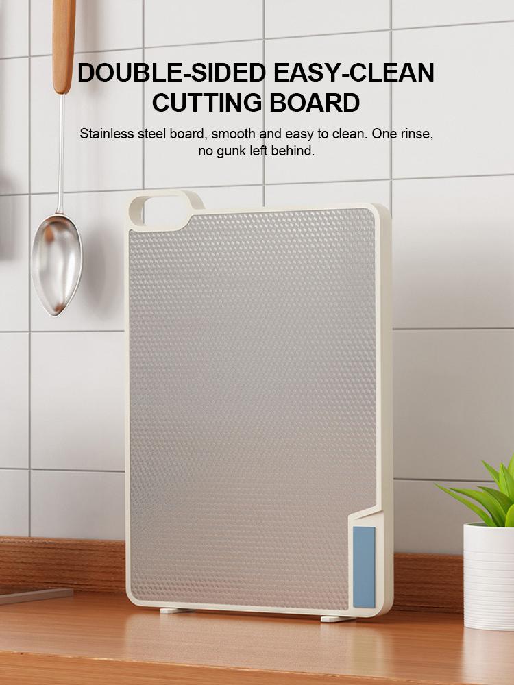 Dual-Sided Cutting Board with Built-in Knife Sharpener, Food-Grade PP & 304 Stainless Steel, Self-Standing Space-Saving Design, Non-Slip Kitchen Prep Station