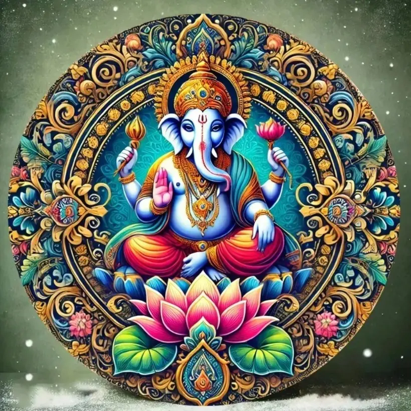 Aluminum Engraved Bohemian Art Signage with Elephant God Ganesha Logo for Home Kitchen Farmhouse Decor