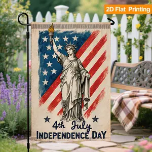 4th of July Liberty Garden Flag, Patriotic Statue of Liberty Yard Flag, Independence Day Outdoor Decor Statue of Liberty 4th of July Yard Flag, Patriotic Independence Day Garden Flag, Vintage Outdoor Porch Decor 12*18inch
