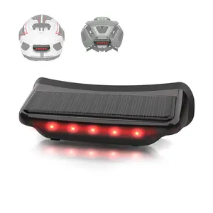 Moman Solar-Powered Rear Bike Light, ABS Material Ultra Bright Red Warning Light with Brake Sensing for Motorcycle & Bicycle Night Riding