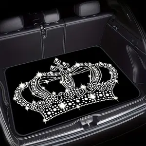 Crown Design Car Trunk Mat, Essential Travel Accessory, Fits Most Cars, Elegant Interior Decor, Keeps Trunk Clean Dry, Easy to Use