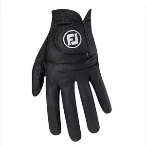 "Premium Golf Gloves for Men & Women - Non-Slip Leather Training Gloves with Enhanced Grip - Breathable & Durable for Driving Range, Riding & Practice - Professional Left/Right Hand Golf Accessories (Black/White)"