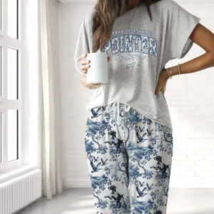 German Shorthaired Pointer Pajama Set – Satin Sleepwear for Women – Dog Lover Graphic Loungewear, Cozy Nightwear, Comfortable Fit