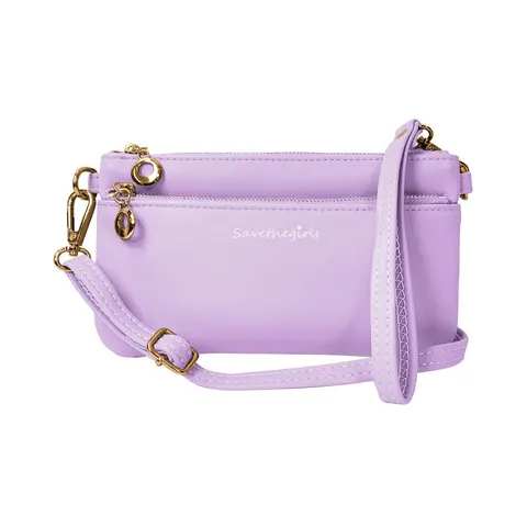 Bella RFID Plain Color Zipper Purse with Touchscreen Phone Pouch