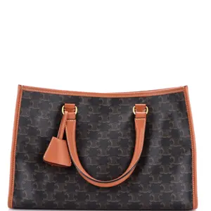 Pre-owned Celine Canvas Coated Tote Bags REBAG Horizontal Cabas Tote Triomphe Coated Canvas Mini by Rebag