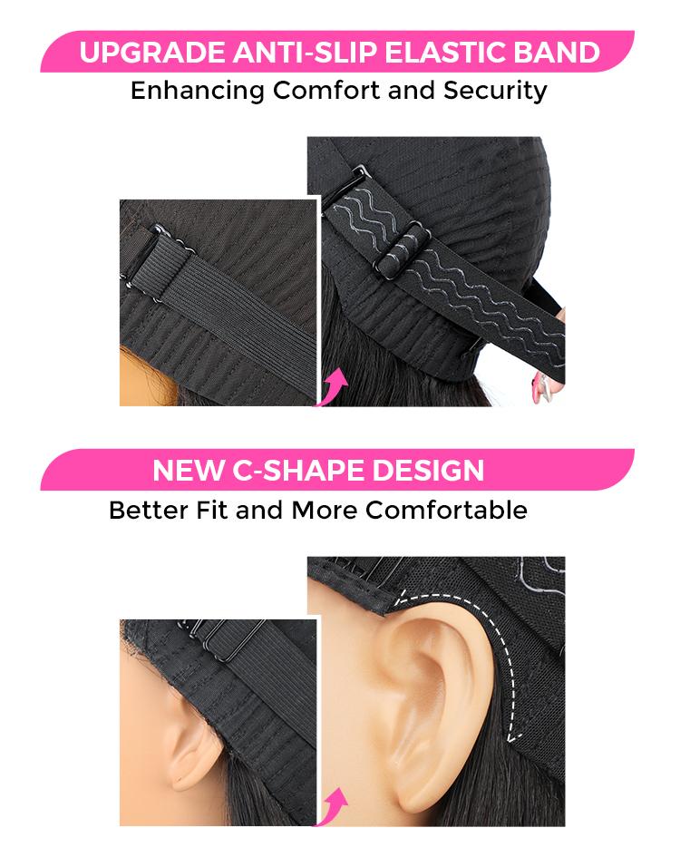 CurlyMe Wear Go 250% Density Pre-bleached 7x5 Pre-cut HD Lace Front Wig Pre-plucked - Natura Black