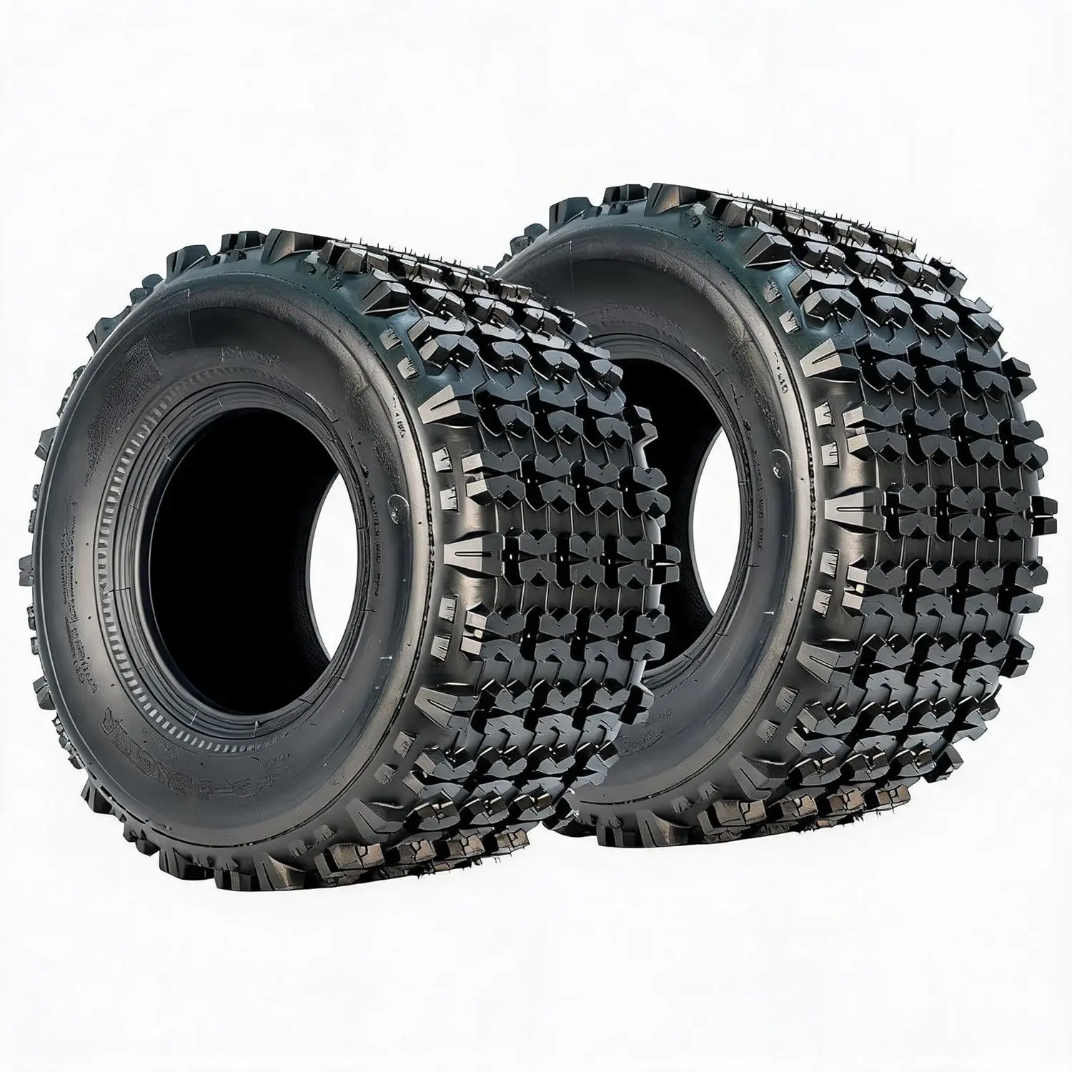 2 Pack 19x7x8 Tubeless ATV Tires, 4PR Knobby Treads with Aggressive Surface Pattern, Enhanced All-Terrain Grip & Easy Install, Sport-Racing Replacement for Gravel, Trail ATV/UTV