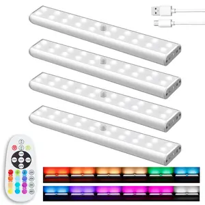 Diomart Under-Cabinet Lighting, Dimmable RGB Stripe 48 LED Stripes with Remote - 15 Color-Changing Nightlight for Home-Shelf, Kitchen, and Pantry. Colorful Backlight