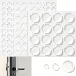 Clear Cabinet Door Bumpers - 148 count 3 Shapes - Invisible  Rubber Cabinet Bumper Dots - Self-Adhesive Soft Close Pads No Slam Noise Reduction for Cabinets, Drawers, Furniture & Picture Frames
