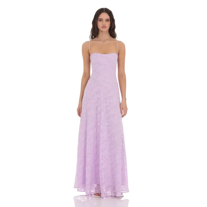 Strapless Ruched Ruffle Maxi Dress in Pink - TikTok Shop