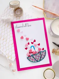 Postcard cross-stitch kit - Love rain AOO-006
