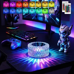 Viral TikTok Mini Crystal Lamp - 16 RGB Color, 3 Brightness, Touch & Remote, Rechargeable, for Bedroom, Room Tour, Party Decor - Aesthetic Gift for Home Lovers