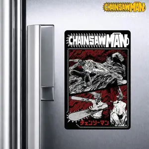 Chainsaw Man Denji Action Collage Fridge Magnet, Dark Red Anime Poster Locker Magnet, Manga Style Art, Cruise Cabin Decor, Gift for Fans
