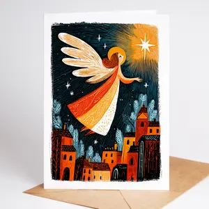 Nativity Christmas Card Set of 10 Unique Cards | Religious Holiday Greeting Cards | Biblical Scene