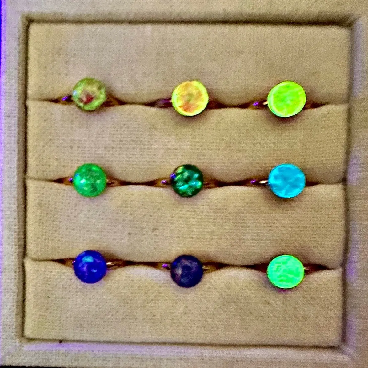 Glow-in-the-Dark Customizable Pet Cremation Ashes Ring