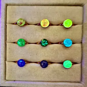 Glow-in-the-Dark Customizable Pet Cremation Ashes Ring