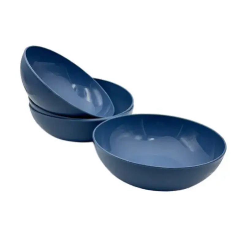 Deep Floresta 700ml Blue Ceramic Serving Bowl - Food Grade, BPA Free, Durable, Lightweight, Dishwasher Safe Kitchen Tableware for Salads, Everyday Family Meals, Plate-Compatible