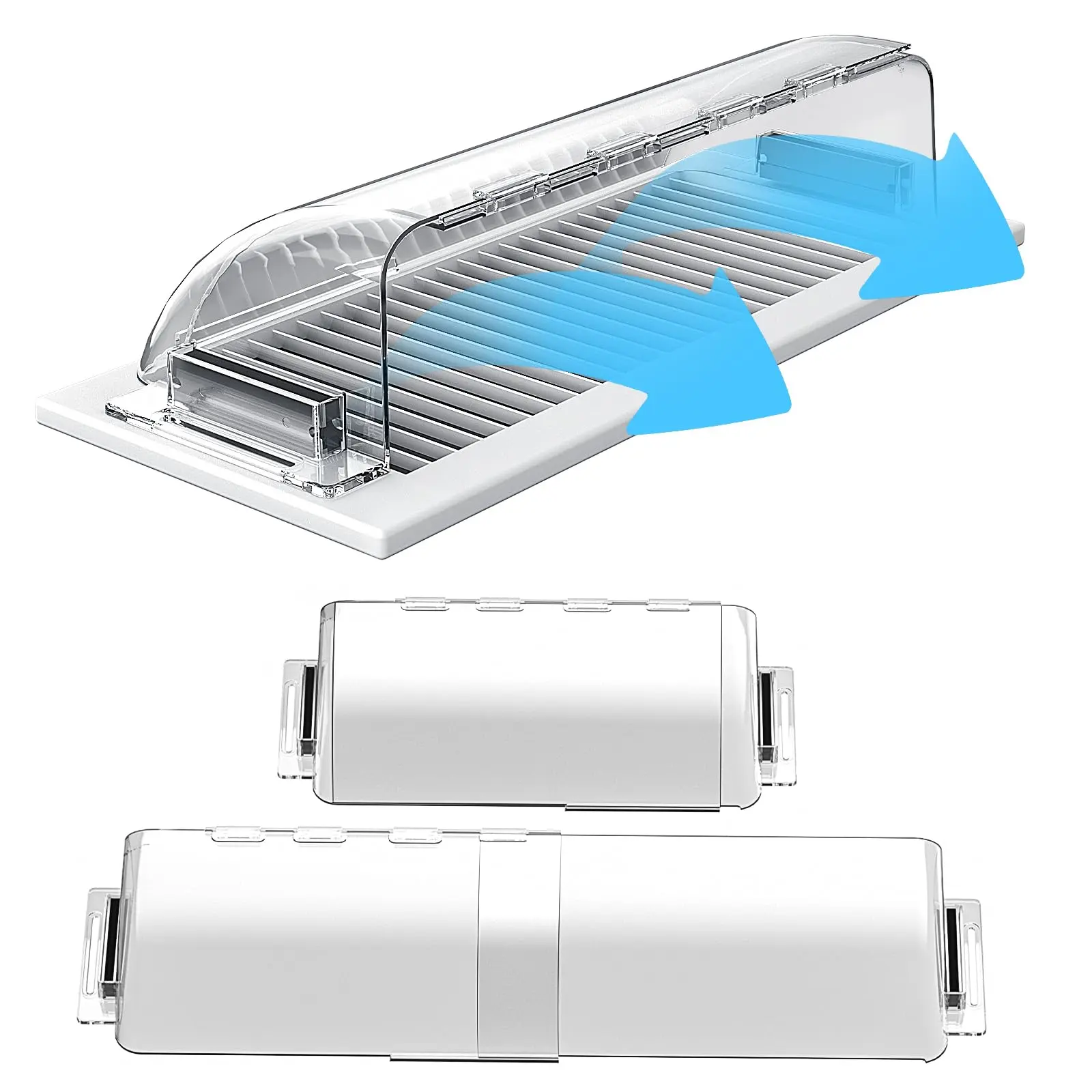 2 Pack Adjustable Air Vent Deflector 9"-15" Magnetic Floor Wall & Ceiling Vent Covers - Air & Heat Deflector for Vents, Easy to Install, Magnetic Redirects Airflow Precisely