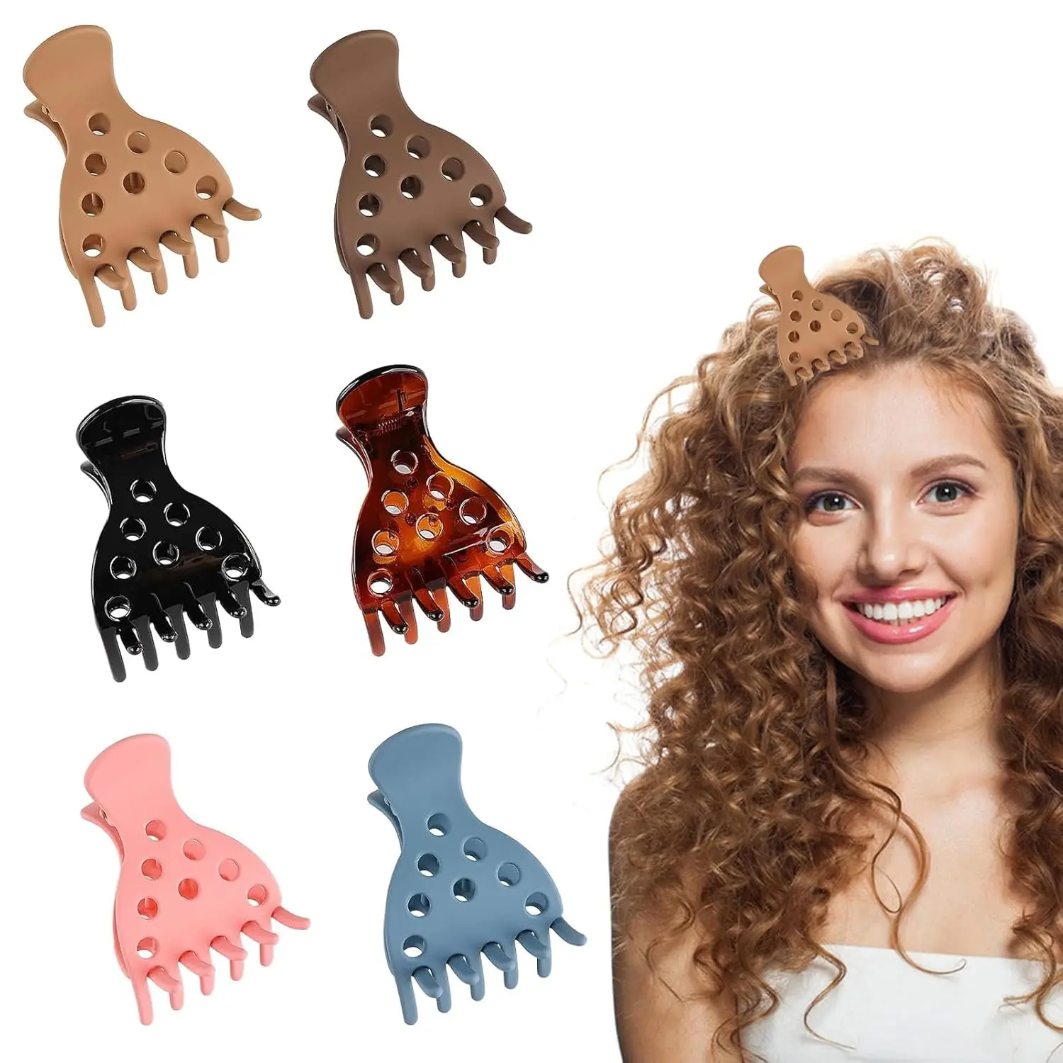 6PCS Root Lifting Hair Clips for Volume, Curly Hair Root Lifter Tool, Volumizing Claw Clamps for Curly Hair Lift, Bounce Curl Volume Root Clips, Hair Claws, Curly Wavy Clip, Hair Claws Set, Hair Clips for Styling, Hair Style Accessory