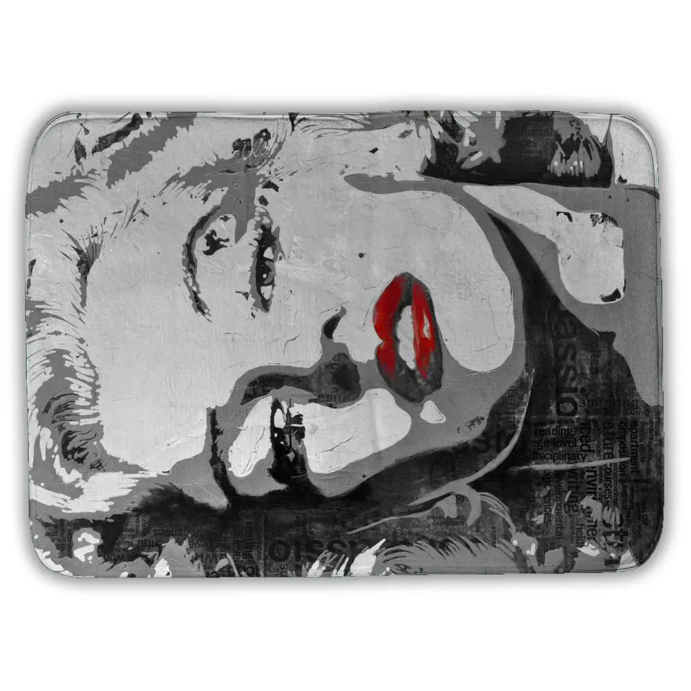 360 stand Marilyn Monroe Retro Bath Mat - 17x24 in. Basic Standard Size Rectangle Microfiber Foam, Cozy Home Bathroom Decor, Ideal Gift, Cushiony Bath Mats, Foam Bath Mats