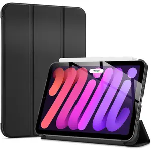 Smart Case For iPad mini 7, 6 8.3 Inch iPad mini 7th/6th Gen Case, Hard Back Cover For iPad mini 8.3 7th Gen A2995,A2996,A2993/6th Gen A2567,A2568,A2569 -Black